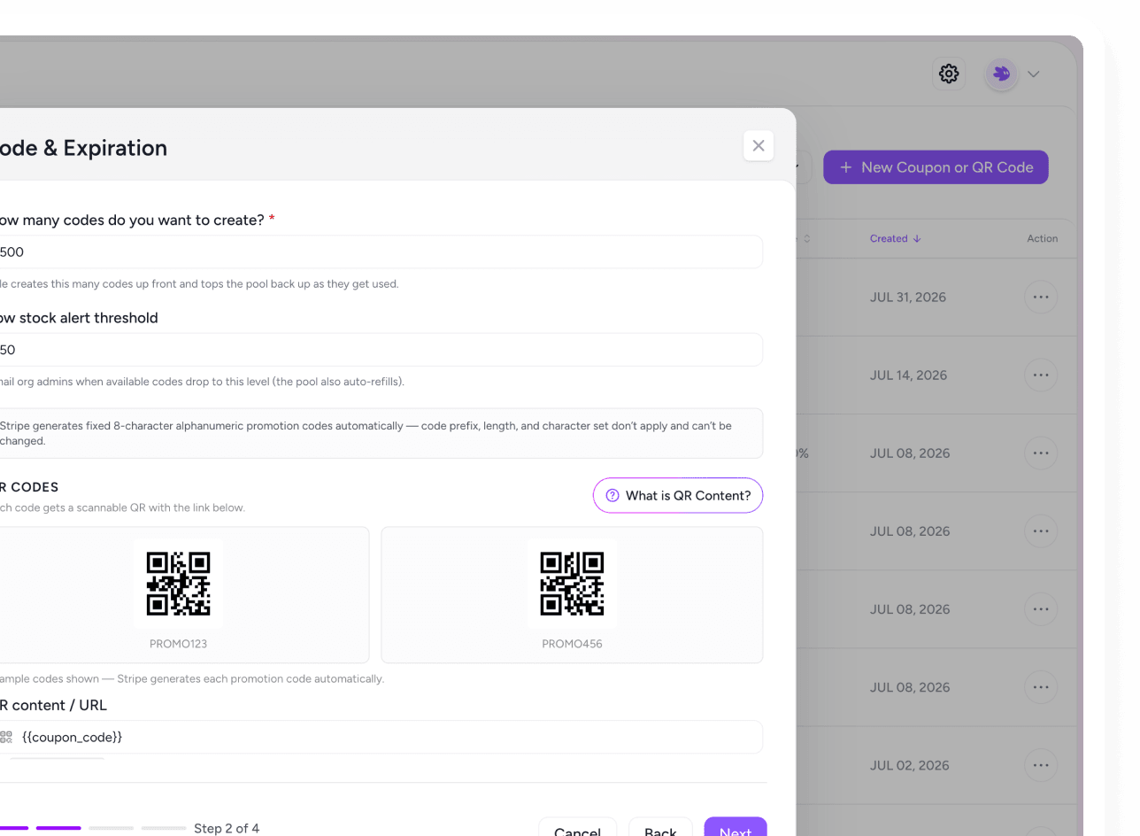 Jule app — Coupons & QR Codes
